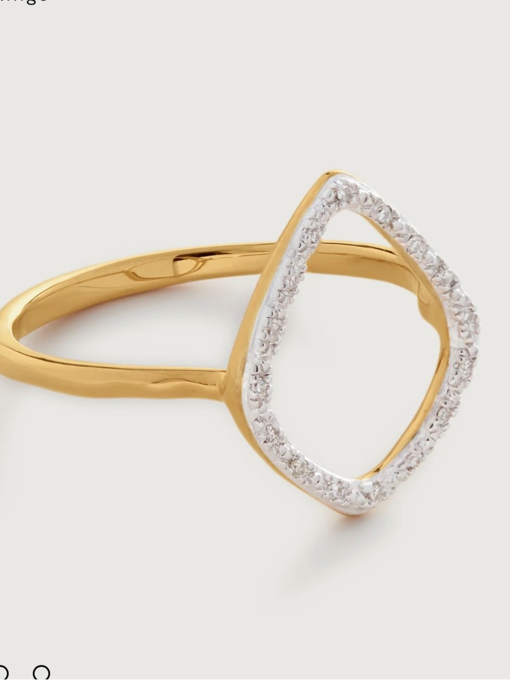 MONICA VINADER Kite Ring 18k Gold Vermeil with White Diamonds